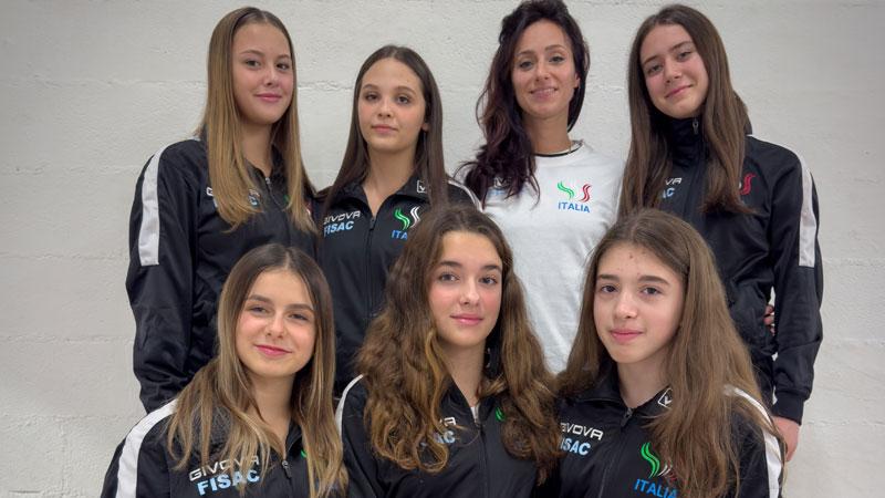 Da sinistra: Emma Dazzi, Asia Marianetti, Monia Baldi Galleni, Margherita Moriconi; in basso da sinistra Sara Bonuccelli, Carlotta Ceccarelli, Melissa Pieruccioni