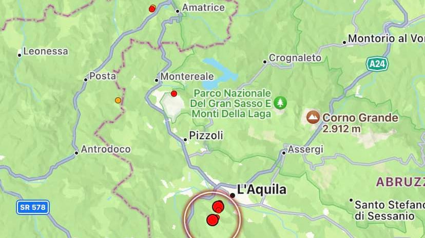 L'epicentro del terremoto