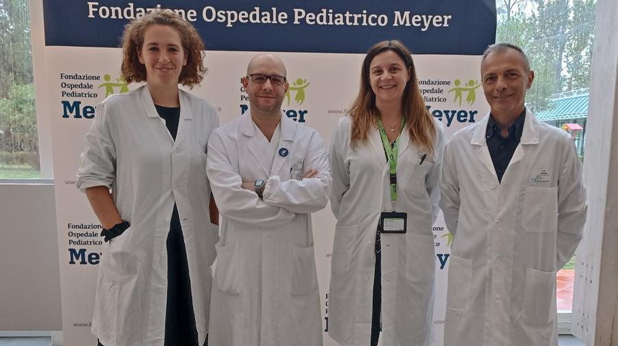 
	Meyer, da sinistra:&nbsp;la dottoressa Bargiacchi, il dottor Bacci, la prof.ssa Peron e il dottor Caputo

