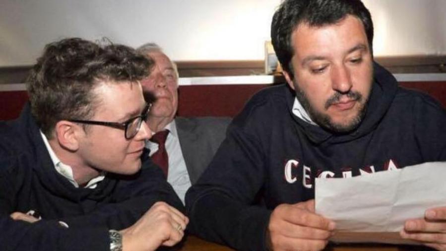 Lorenzo Gasperini con Matteo Salvini 