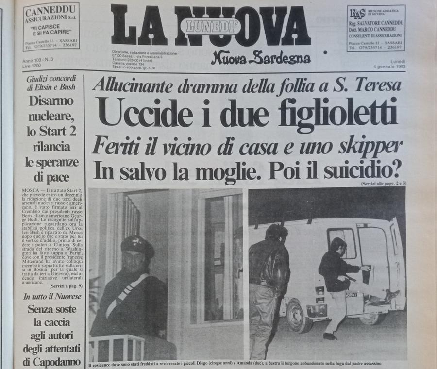 
	La prima pagina della Nuova Sardegna del 4 gennaio 1993

