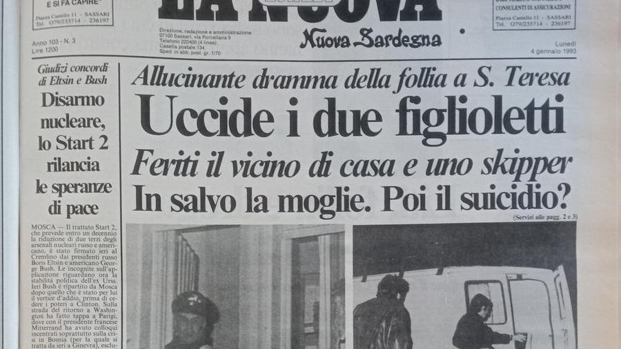 
	La prima pagina della Nuova Sardegna del 4 gennaio 1993

