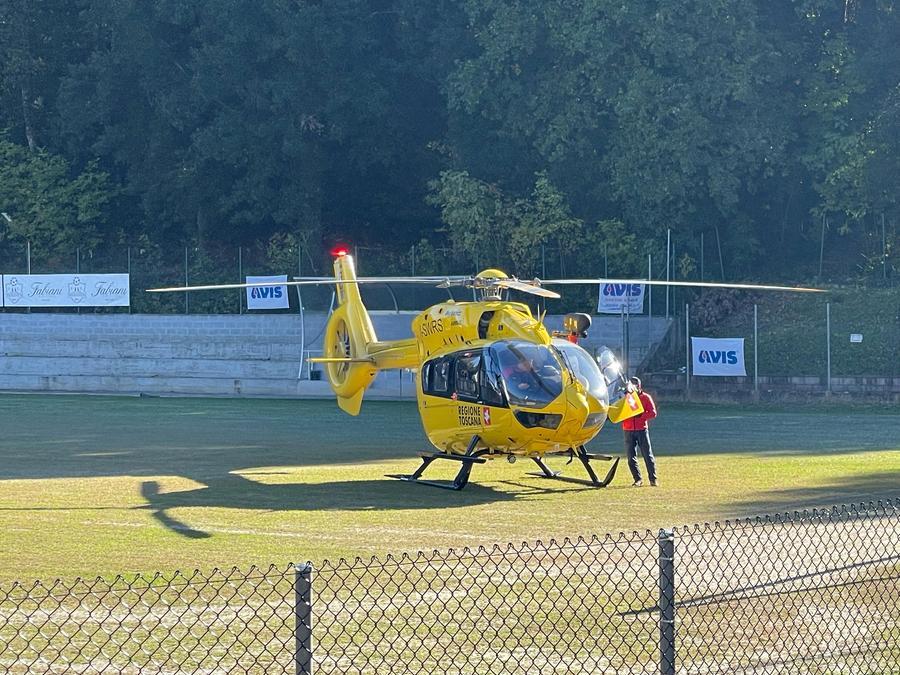 
	L'elisoccorso che ha portato la donna all'ospedale Careggi di Firenze

