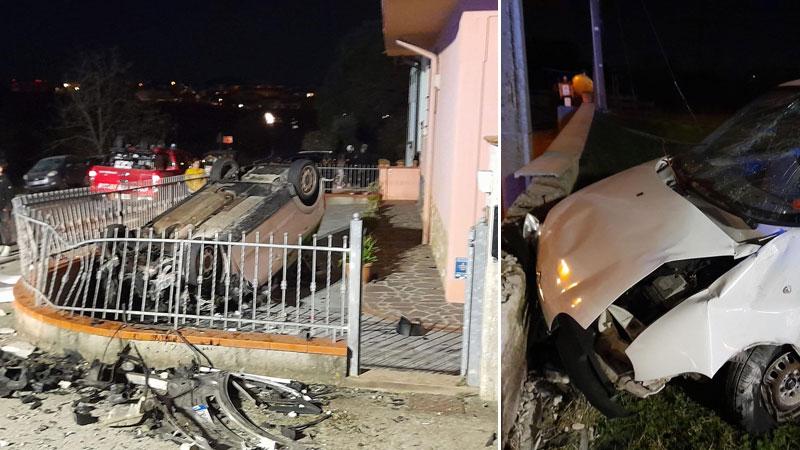 Le immagini dell’incidente all’Angelica tra San Romano e Capanne nel comune di Montopoli (foto Franco Silvi)