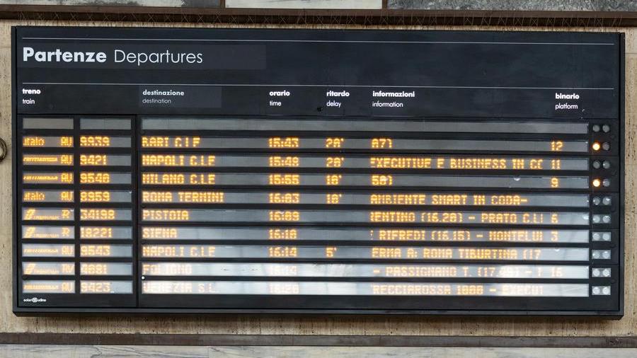 Persona sui binari a Firenze Santa Maria Novella: circolazione ferroviaria ferma e ritardi