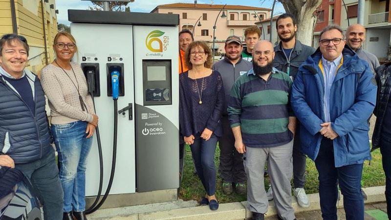 Una delle colonnine di ricarica dotate del nuovo sistema di controllo