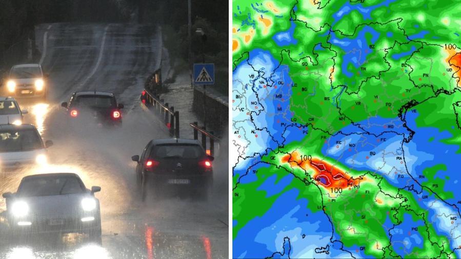 Maltempo in Toscana: arrivano nubifragi e mareggiate: «Situazione pericolosa». La previsione