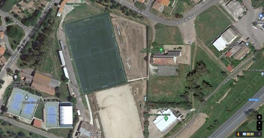 
	La zona degli impianti sportivi dov'&egrave; stato fermato il 19enne (foto Google Maps)

