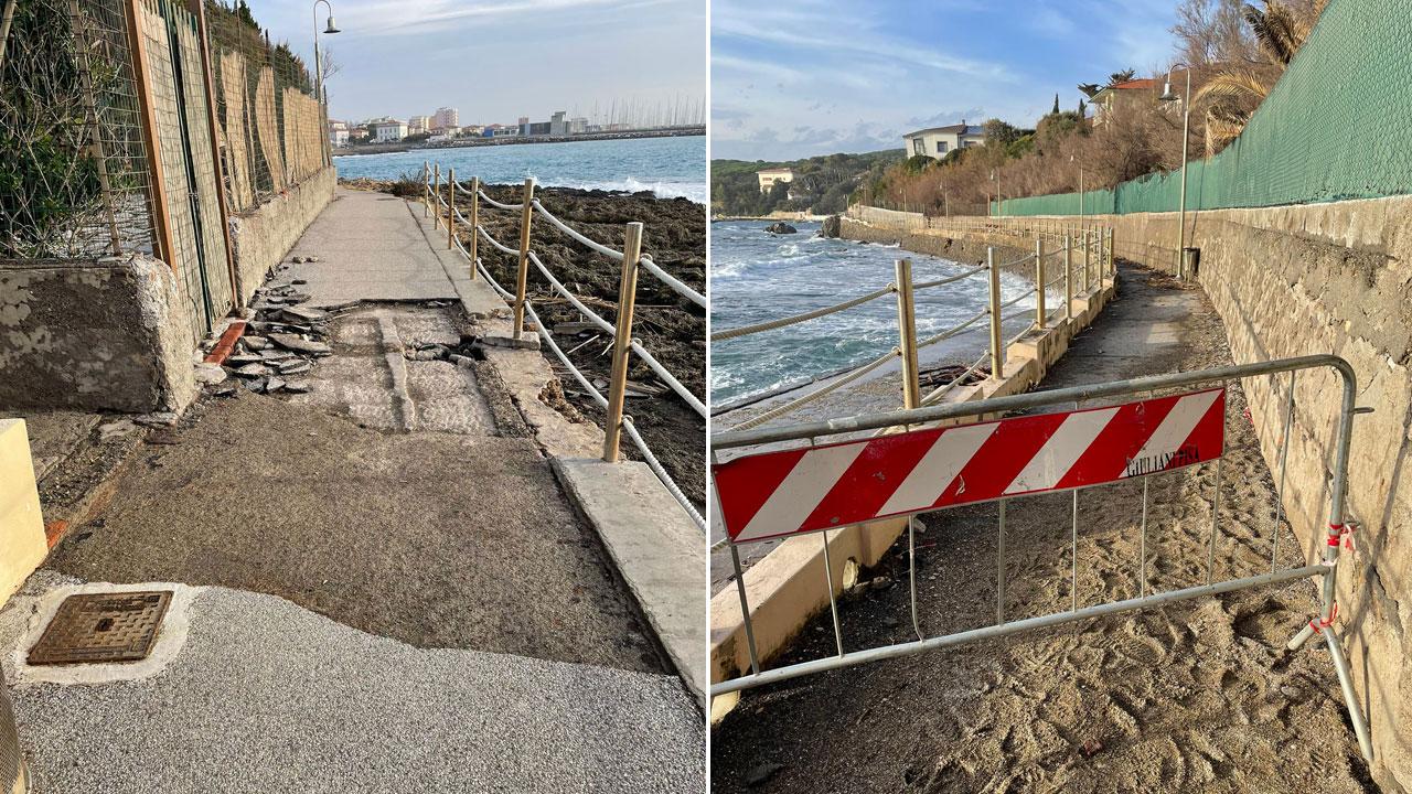 La devastazione del lungomare di Castiglioncello