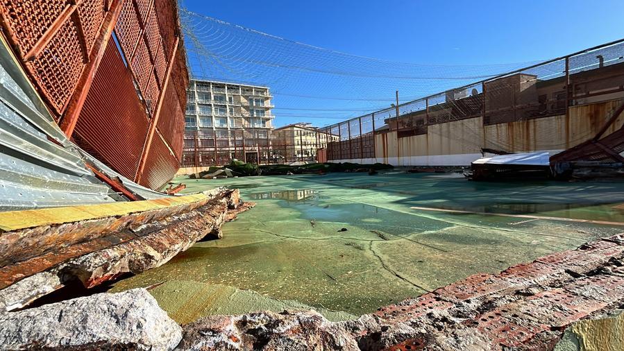 Il gabbione dei Pancaldi distrutto (foto Franco Silvi)