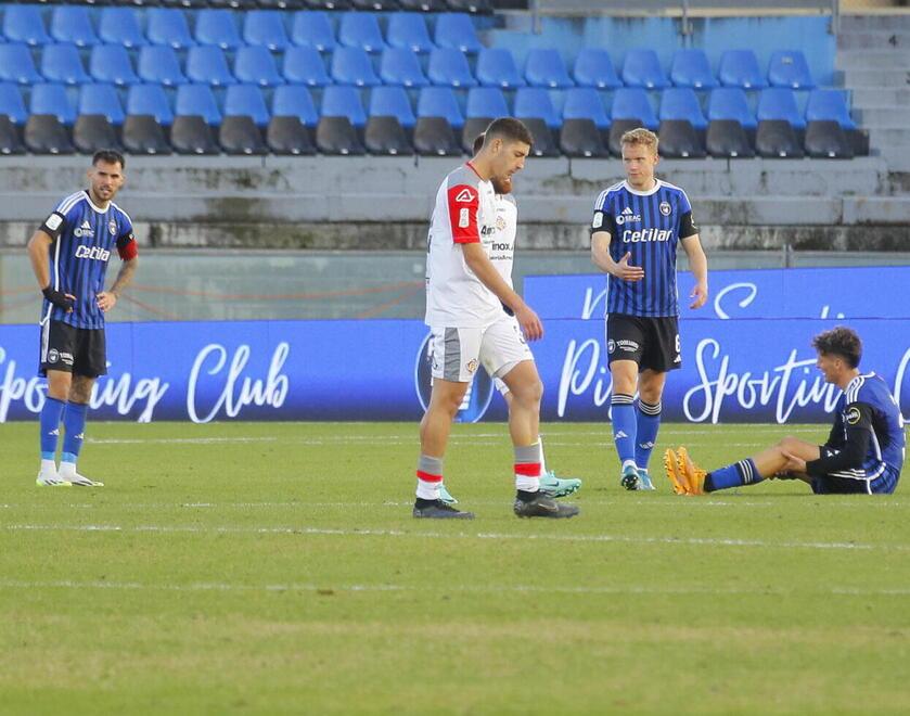 Stanchezza e anche un pizzico di delusione per i giocatori nerazzurri (foto Muzzi)