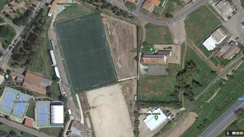 La zona dei campi sportivi, nei pressi dei quali era stato arrestato il giovane