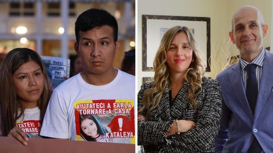 
	A sinistra i genitori di Kata, a destra gli avvocati che si sono tirati indietro

