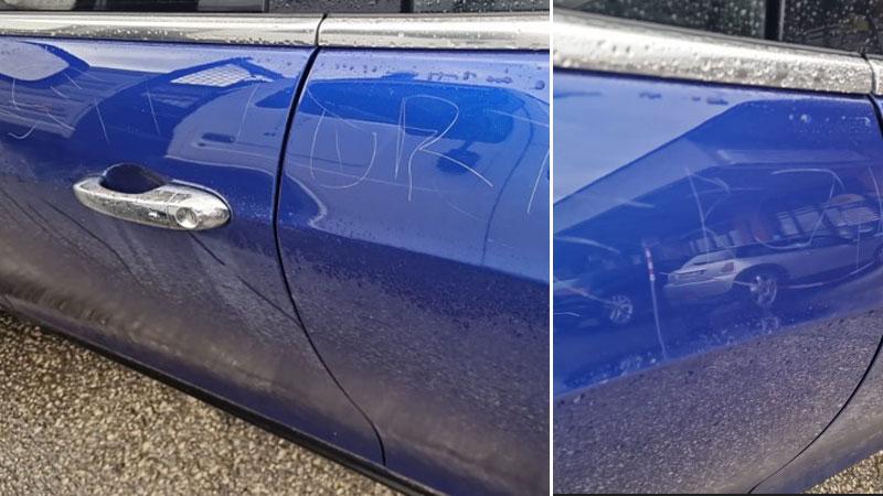 Scritte vergate sull’auto dell’imprenditore