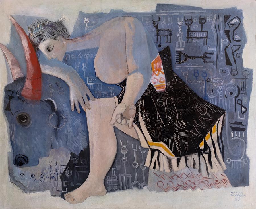 
	Parsifae e il toro, un'opera del 1955 del pittore Mauro Manca

