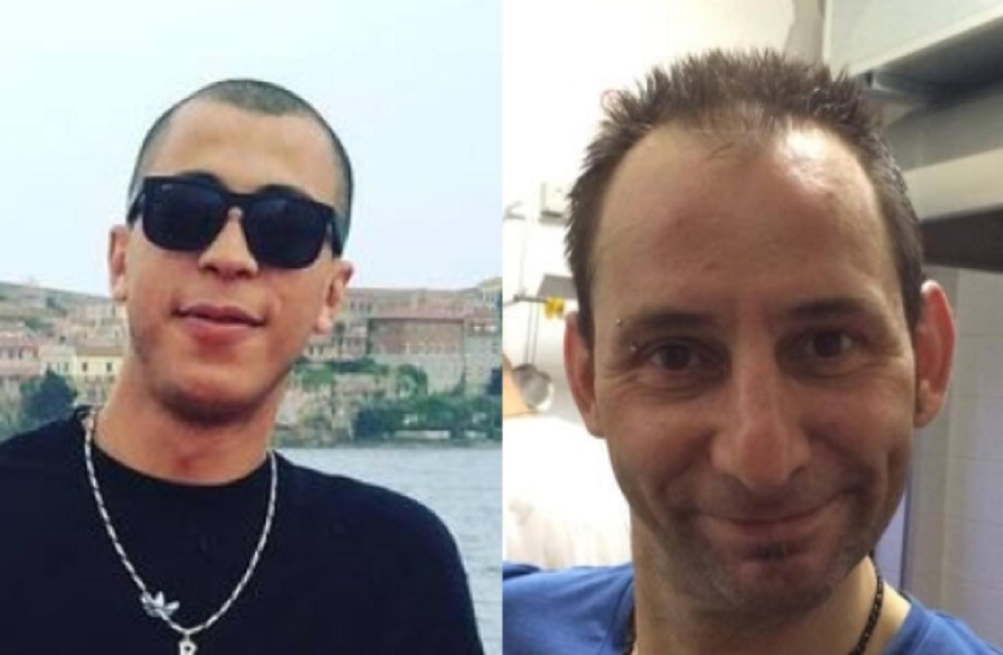 A sinistra Mounir Ghallab. A destra la vittima, Angelo Carugati