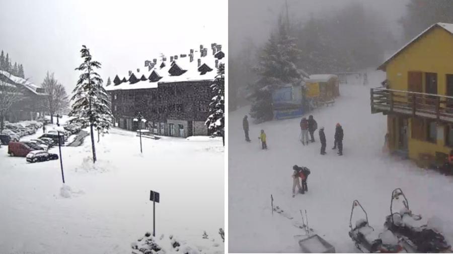 
	A sinistra la situazione all'Abetone, a destra alla Doganaccia

