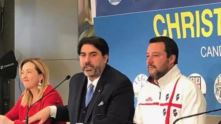 
	Da sinistra Giorgia Meloni, Christian Solinas e Matteo Salvini durante la campagna elettorale delle Regionali del 2019

