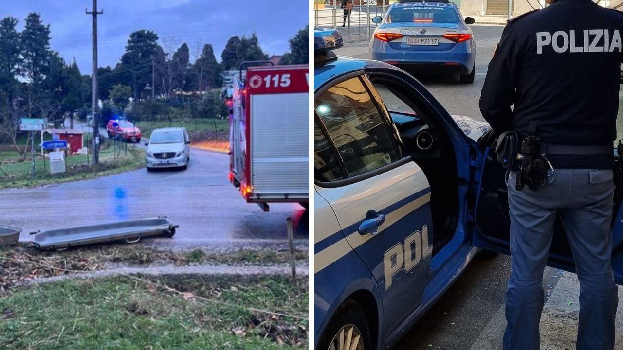 A sinistra il punto in cui è stato trovato il cadavere