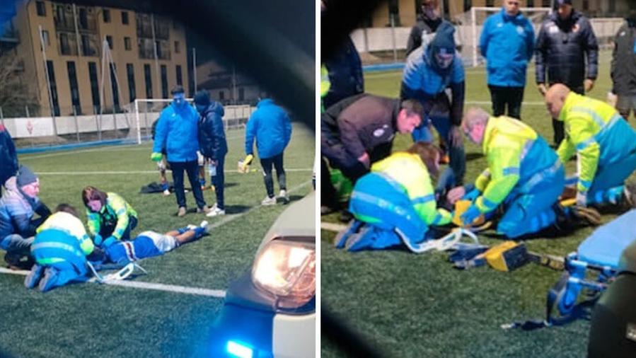 I soccorsi al bimbo picchiato nel match di calcio giovanile