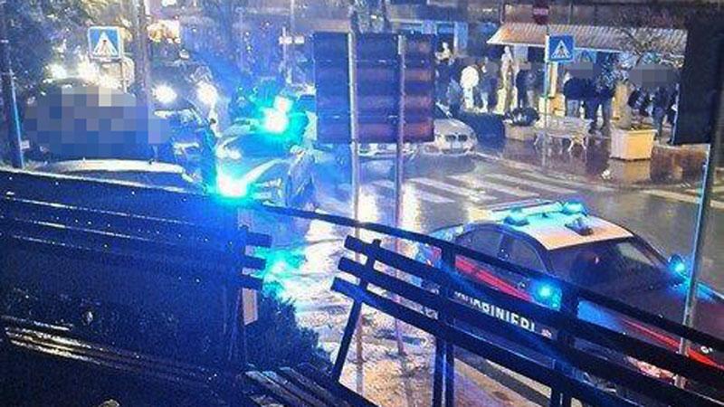 L’intervento carabinieri sul luogo della rissa sabato notte