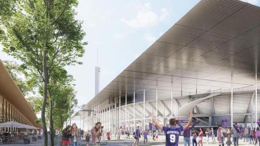 Un rendering dello stadio Artemio Franchi