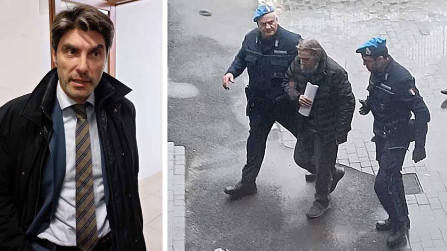 
	L&rsquo;avvocato Alberto Rimmaudo, difensore di Alfredo Zenucchi e Alfredo Zenucchi mentre raggiunge il Tribunale di Massa

