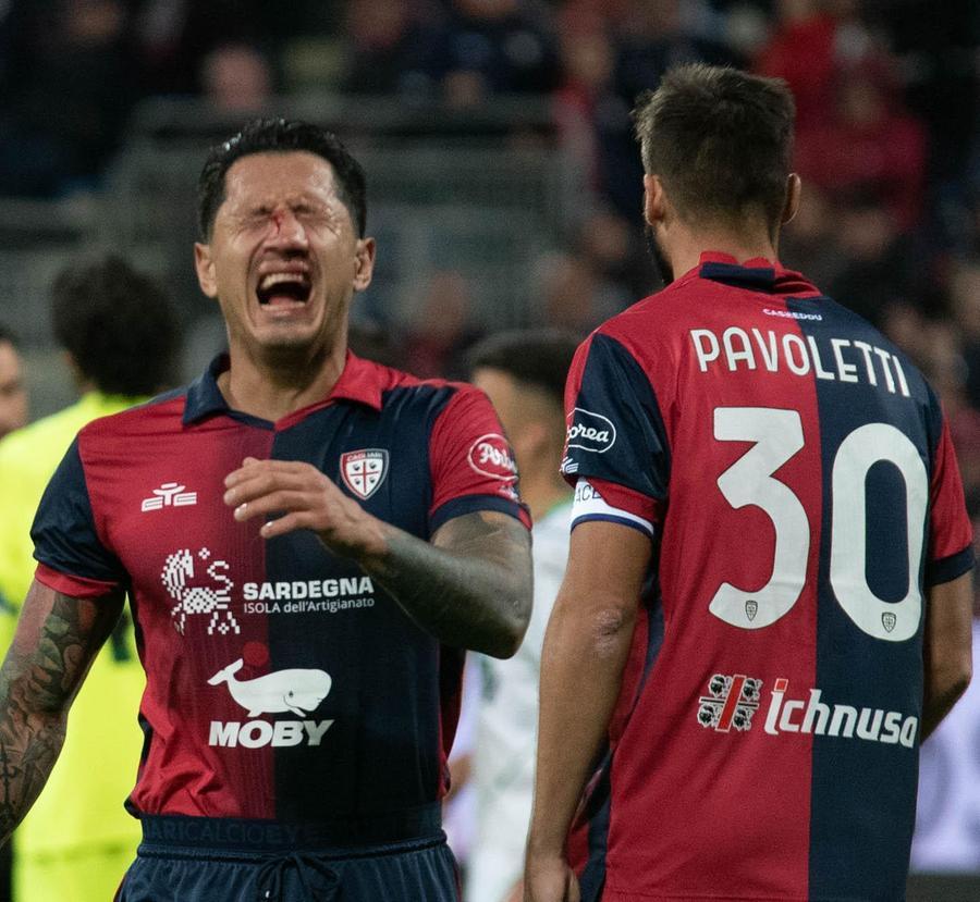 
	Gianluca Lapadula festeggia dopo il gol

