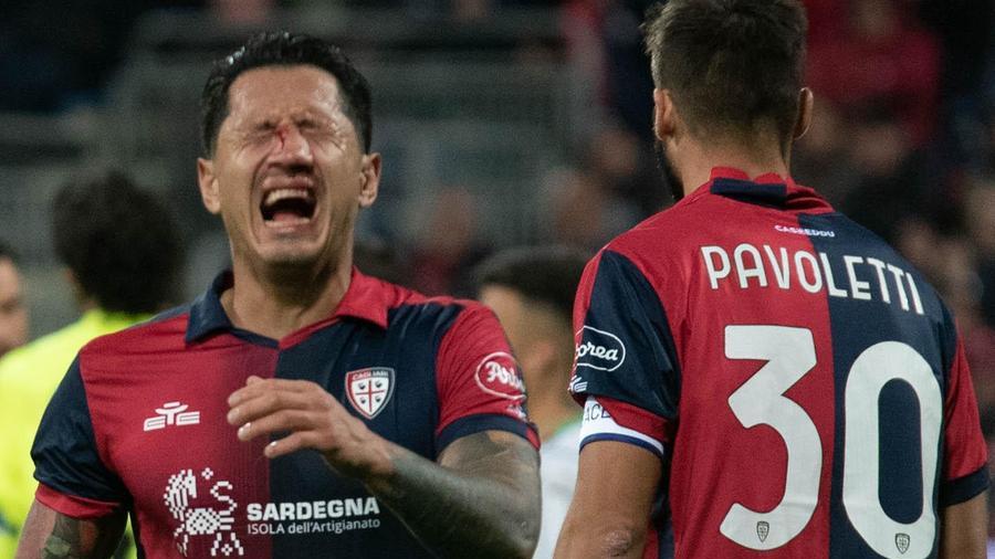 Gianluca Lapadula festeggia dopo il gol