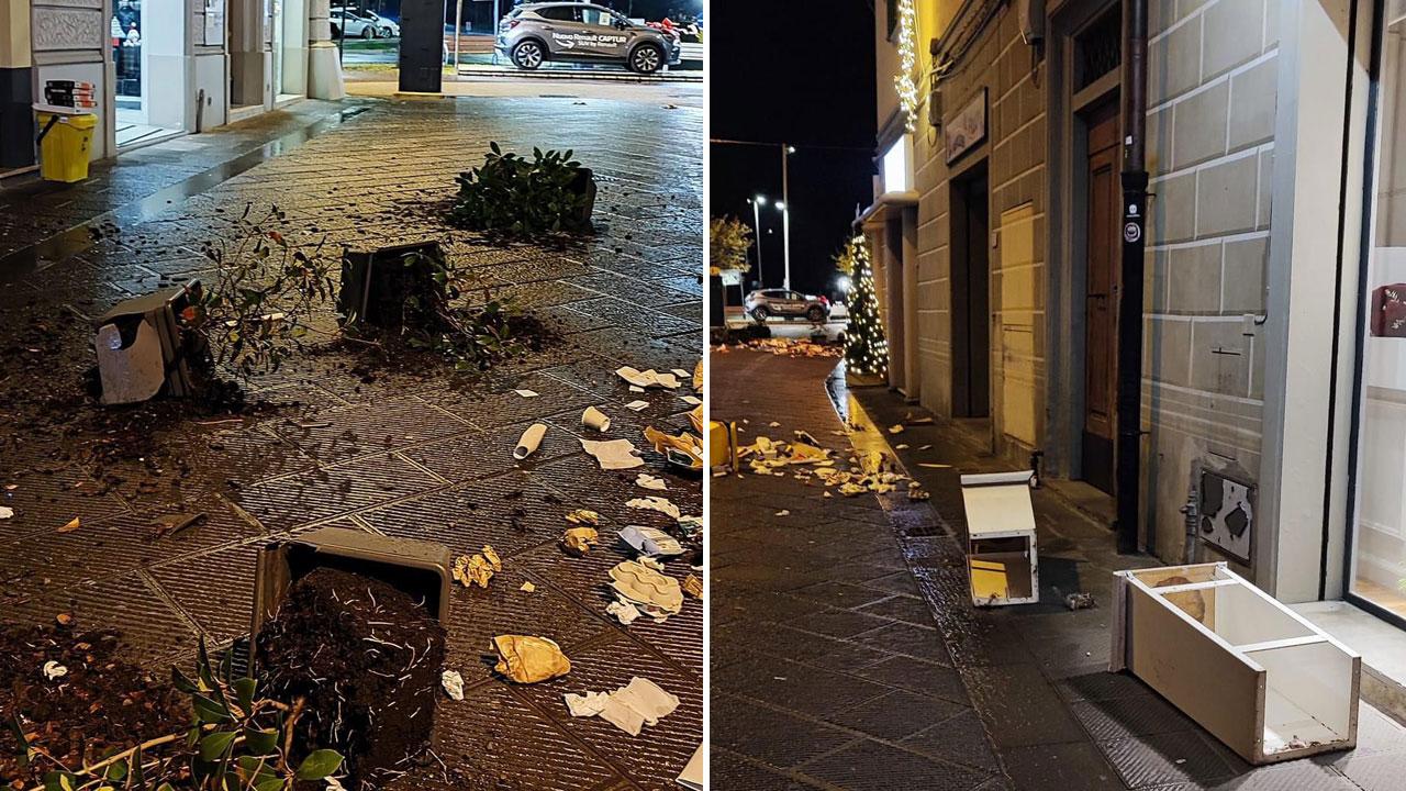 Empoli, ancora vandali in centro: danneggiati arredi e locali
