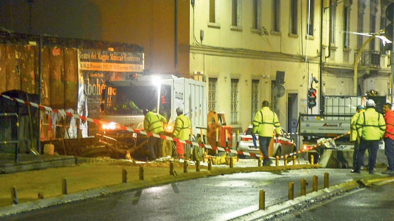 Il Ponte al Pino dove si è verificata la fuoriuscita di acqua e fango