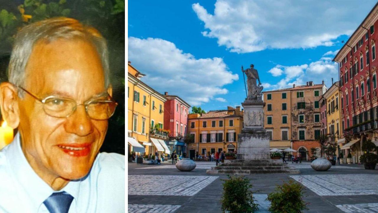 Sergio Caffaz e uno scorcio del centro di Carrara