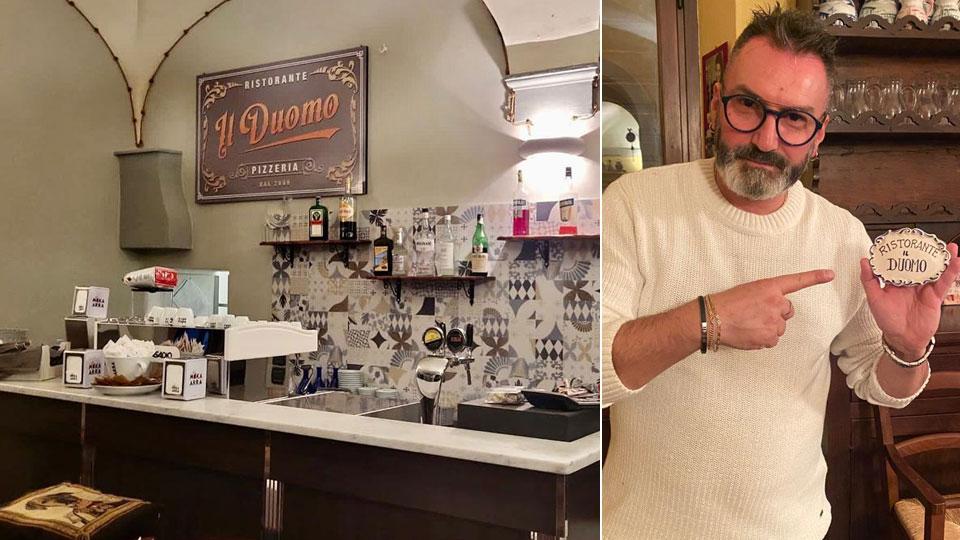 Marco D’Angelo e il bancone del ristorante