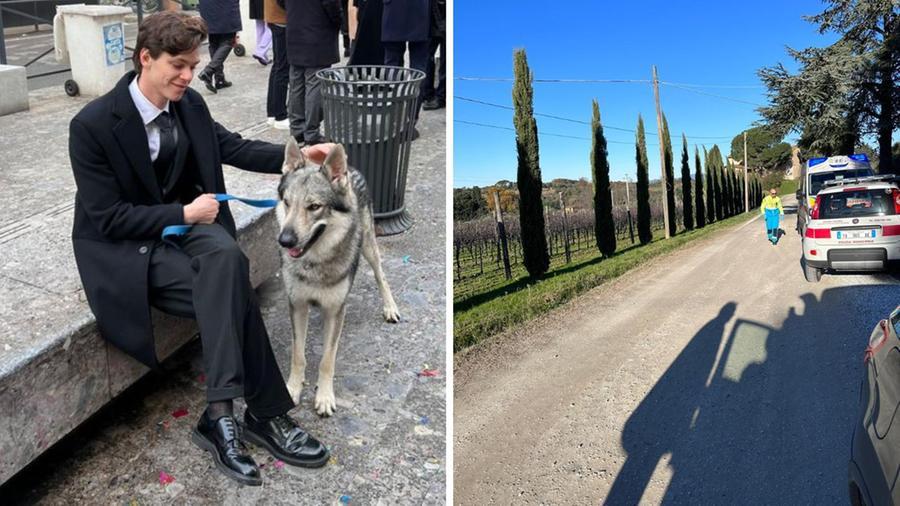 
	Il cane insieme a Tommaso, uno dei figli di Silvia Bigliotto; a destra dove &egrave; cuccesso


