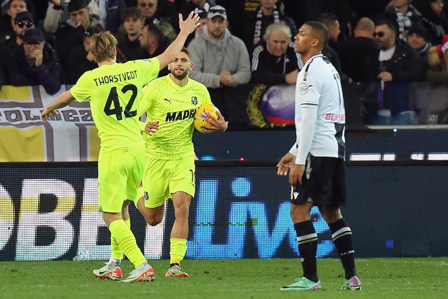 Doppio Berardi di rigore e il Sassuolo rimonta l’Udinese