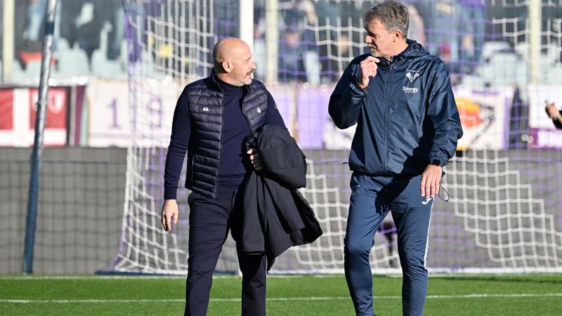 Vincenzo Italiano e Marco Baroni all’ingresso in campo