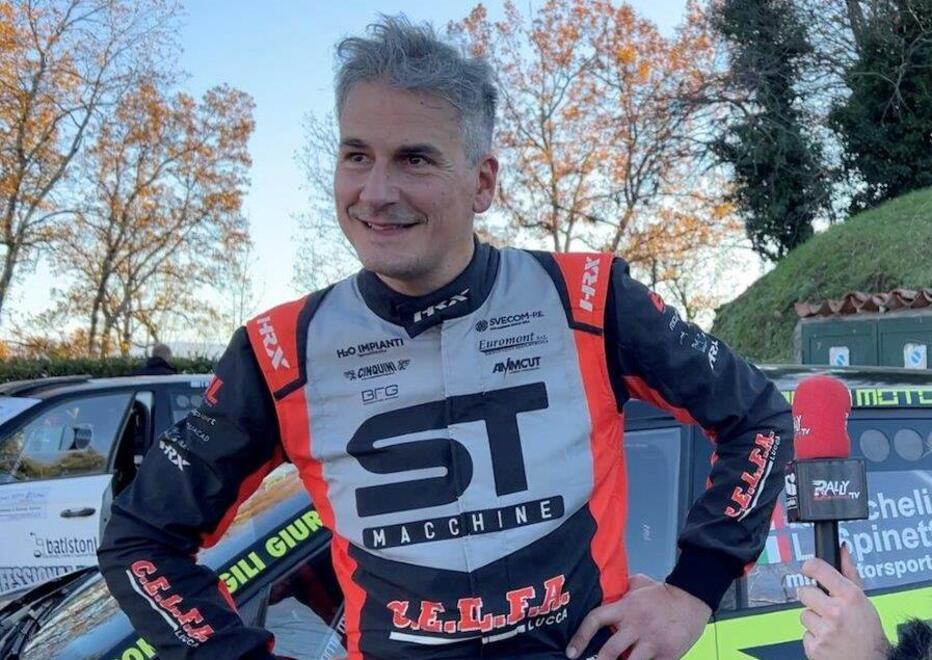 Rudy Michelini pilota della Skoda Fabia Evo che ha vinto il rally con Spinetti alle note