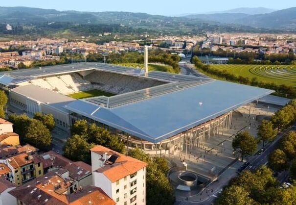Un rendering del nuovo stadio Franchi