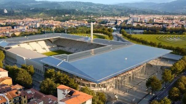 Un rendering del nuovo stadio Franchi