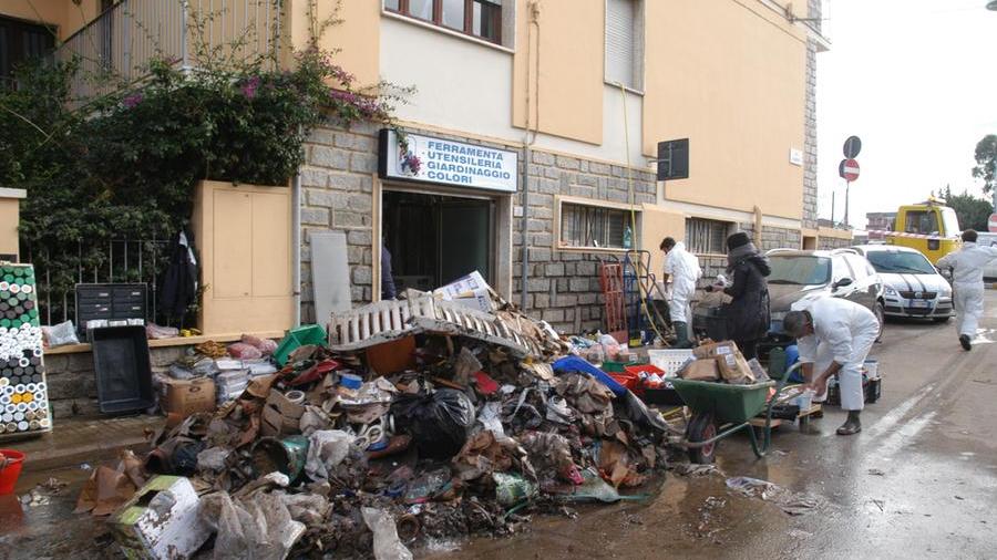 Una delle aziende di Olbia distrutte dal nubifragio