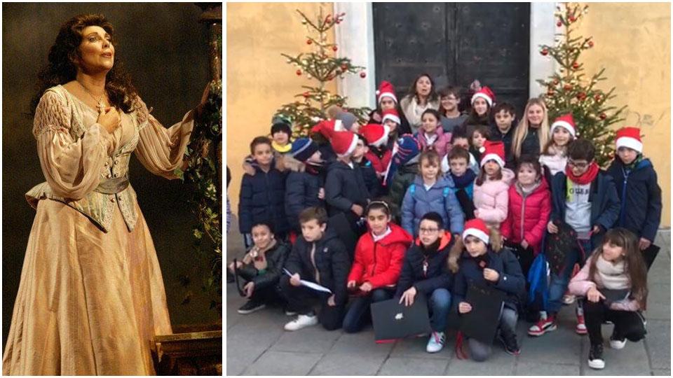 Il soprano Luz del Alba Rubio e il coro dei bambini che canterà