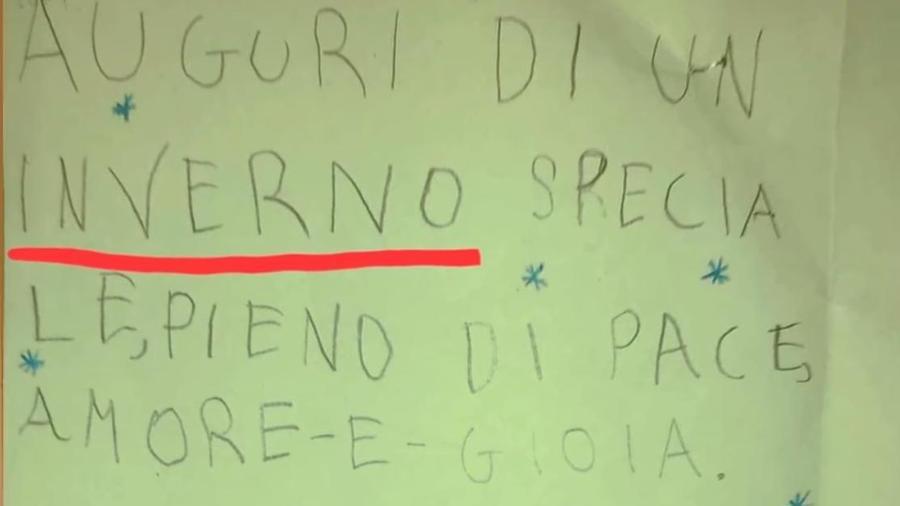 Il bigliettino “incriminato” pubblicato sui social dal consigliere di Fratelli d’Italia Alessandro Perini