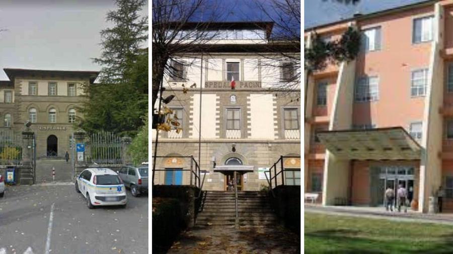 
	Da sinistra l'ospedale civile di Castel Del Piano, l'ospedale Pacini di S.Marcello e l'ospedale S.Francesco di Barga


