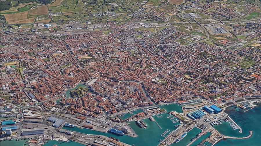 Una veduta di Livorno dall'alto 