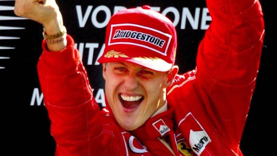 
	L&#39;esultanza di Michael Schumacher dopo una vittoria

