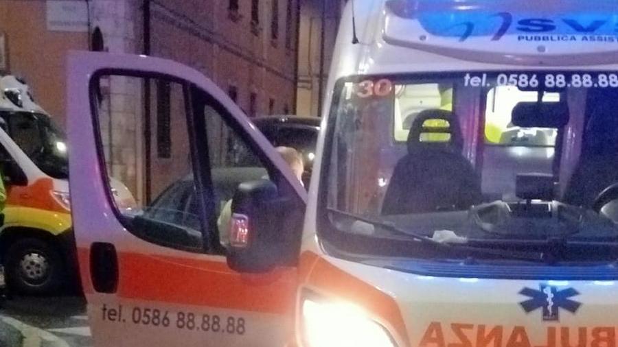 L'ambulanza della Svs sul posto 