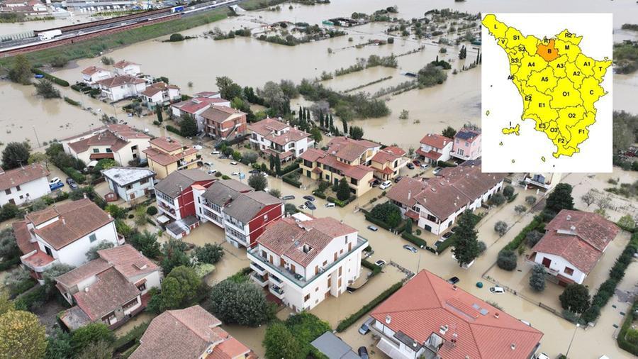 
	I danni dell'alluvione a Campi Bisenzio e la cartina dell'allerta

