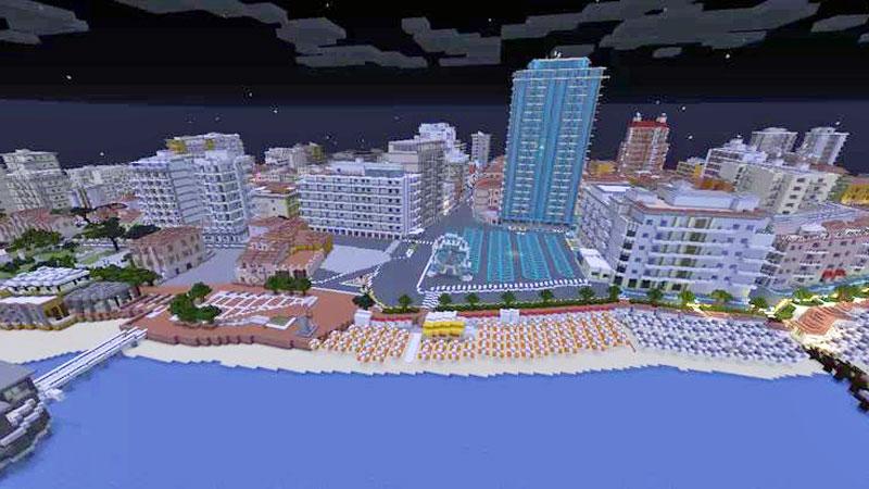 Il lungomare della città del Golfo ricreato da Casarotti su Minecraft