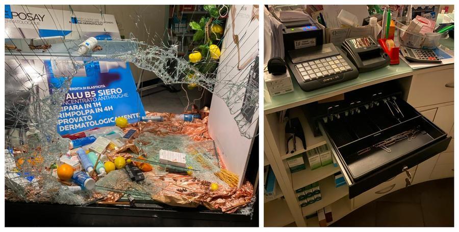 Ancora una spaccata con un tombino in Borgognissanti: sfondata la vetrina di una farmacia