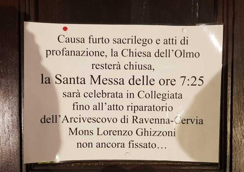 Portomaggiore: la chiesa dell’Olmo resterà chiusa, è  necessaria una messa riparatrice